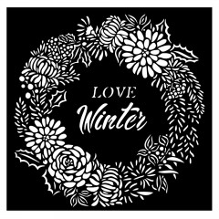 Stamperia 7x7 Thick Stencil - Christmas Love Winter garland