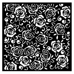 Stamperia 7x7 Stencil - Rose Parfum roses pattern