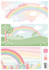 Schneidebogen A4 - Elines Pastel Rainbow Backgrounds