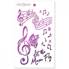 Ciao Bella Texture Stencil - Let the Music Fly