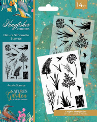 Clear Stamps - Natures Garden - Kingfisher Collection - Nature Silhouette Stamps