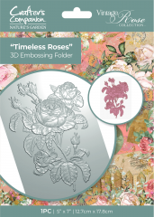 3D Embossing Folder - Vintage Rose - Timeless Roses