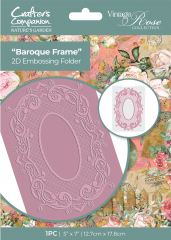 Embossing Folder - Vintage Rose - Baroque Frame