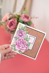 Clear Stamps and Cutting Die - Vintage Rose - Rose Bouquet
