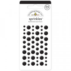 Doodlebug Sprinkles - Adhesive Glossy Enamel Dots - Beetle Black
