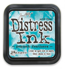 Distress Ink Kissen - Peacock Feathers