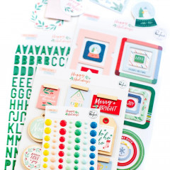 PinkFresh Chipboard Frames Stickers - Happy Holidays
