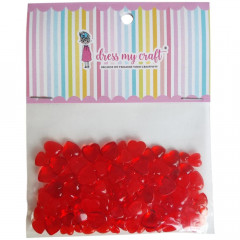 Dress My Craft Water Droplet Embellishments - Red Heart