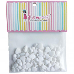 Dress My Craft Water Droplet Embellishments - Snow White Heart