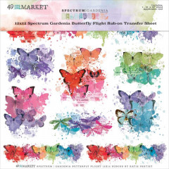 12x12 Rub-On Transfer Sheet - Spectrum Gardenia Butterfly Flight