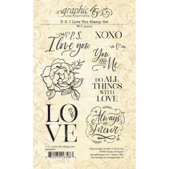 Graphic 45 - P.S. I Love You - Stamp Set