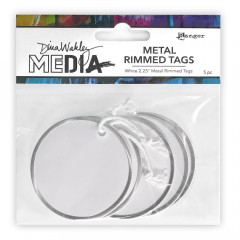 Dina Wakley Media Metal Rimmed Tags white