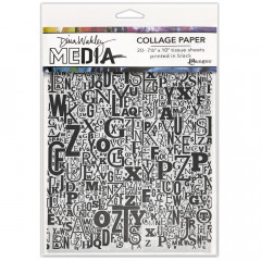 Dina Wakley Media Collage Tissue Paper - Jumbled Letters