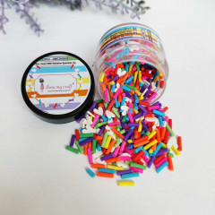 Dress My Craft Shaker Elements - Heart With Rainbow Sprinkles