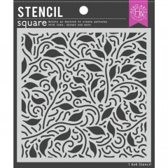 Hero Art 6x6 Stencil - Leaves and Swirls