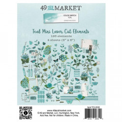 49 and Market - Color Swatch: Teal - Mini Laser Cut Outs - Elements