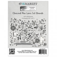 49 and Market - Color Swatch: Charcoal - Mini Laser Cut Outs - Elements