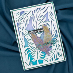 Clear Stamps and Cutting Die - Bohemian Collection - Heavenly Boho Feathers
