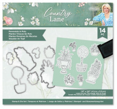 Clear Stamps and Cutting Die - Country Lane Perennials in Pots