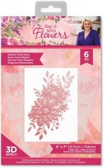 3D Embossing Folder and Stencil - Say It With Flowers Elegant Floral Spray
