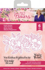 Clear Stamps and Cutting Die - Say It With Flowers Pretty Peonies