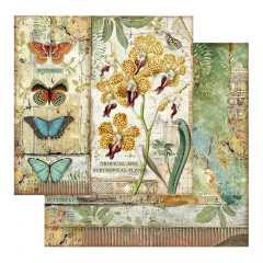 Stamperia 2-seitiges 12x12 Designpapier - Amazonia Orchid and Bu