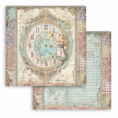 Stamperia 2-seitiges 12x12 Designpapier - Alice Clock