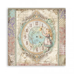 Stamperia 2-seitiges 12x12 Designpapier - Alice Clock