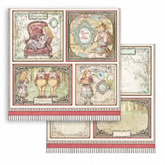 Stamperia 2-seitiges 12x12 Designpapier - Alice cards