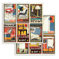 Stamperia 2-seitiges 12x12 Designpapier - Bauhaus - 6 Cards
