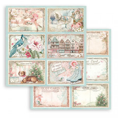Stamperia 2-seitiges 12x12 Designpapier - Sweet winter cards