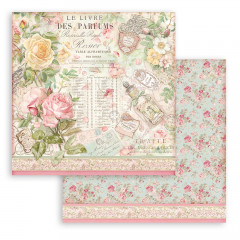 Stamperia 2-seitiges 12x12 Designpapier - Rose Parfum Le livre de parfum