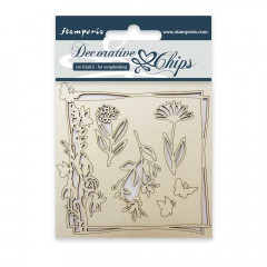 Stamperia Decorative Chips - Flowers and Butterfly