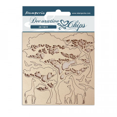 Stamperia Decorative Chips - Savana Zebra and Tree
