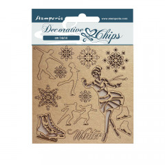 Stamperia Decorative Chips - Sweet winter ice skater