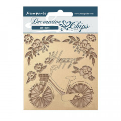 Stamperia Decorative Chips - Welcome Home Bicycle