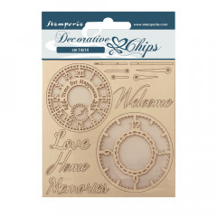 Stamperia Decorative Chips - Welcome Home Clocks