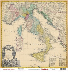 Designpapier 2-seitig - Discover Italy, Italian Peninsula
