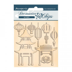 Stamperia Decorative Chips - Sir Vagabond in Japan Pagoda Lamps