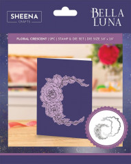 Clear Stamp & Cutting Die - Sheena Douglass - Bella Luna - Floral Crescent
