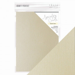 Craft Perfect Speciality Luxury Embossed Card - Double Cream