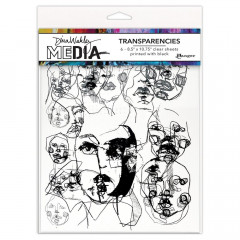 Dina Wakley Media Transparencies - Abstract Portraits Set 1