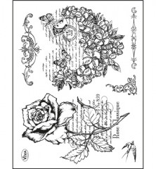 Clear Stamps - Blumenherz und Rose