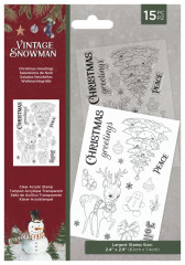 Clear Stamps - Vintage Snowman Christmas Greetings