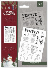 Clear Stamps - Vintage Snowman Merry and Bright