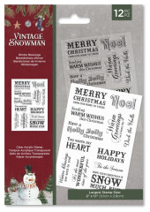 Clear Stamps - Vintage Snowman Winter Blessings
