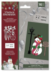 Clear Stamps and Cutting Die - Vintage Snowman Jolly Snowman