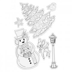 Clear Stamps and Cutting Die - Vintage Snowman O Christmas Tree