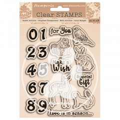 Stamperia Clear Stamps - Romantic Cozy winter numbers and animal