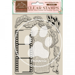 Stamperia Clear Stamps - Create Happiness leaves and movie film